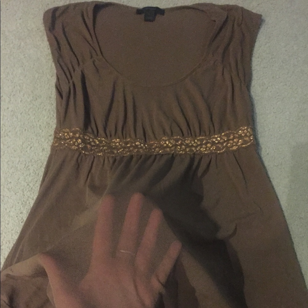 Express Women Empire Waist Lace Cap Sleeve Top- S